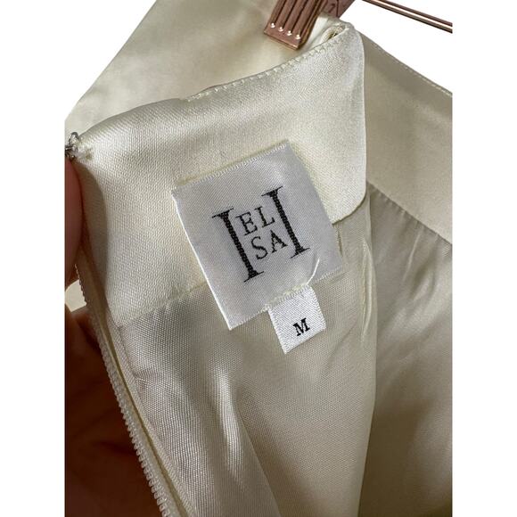 Helsa Heavy Satin Column Midi Skirt Minimalist Chic Elegant Evening Bone Size XL - Picture 11 of 12